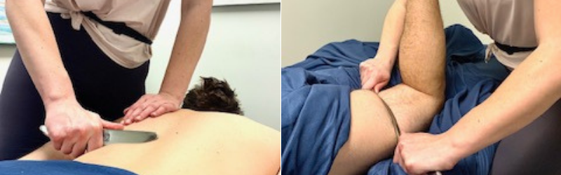 Graston Technique taking place during a massage at Calgary's MPH clinic